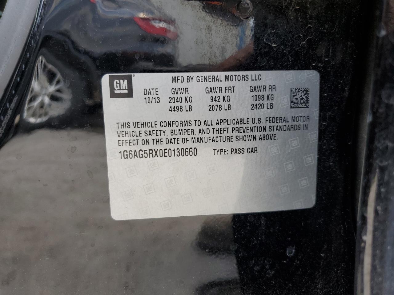 2014 Cadillac Ats VIN: 1G6AG5RX0E0130660 Lot: 59654844