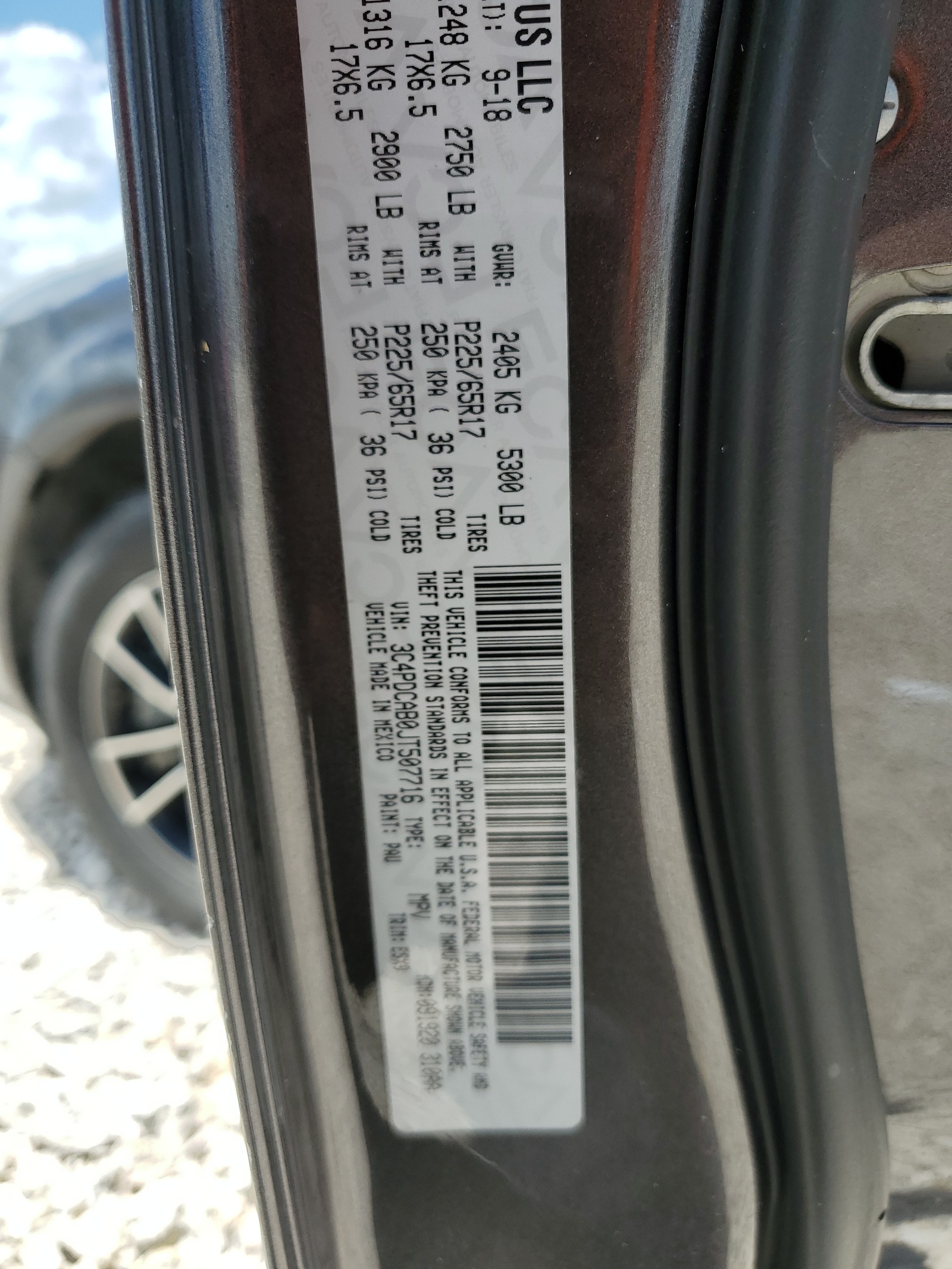 3C4PDCAB0JT507716 2018 Dodge Journey Se