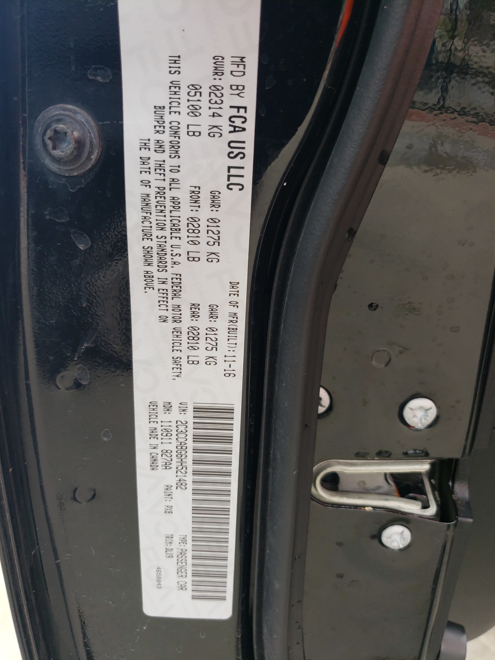 2C3CCABG6HH521482 2017 Chrysler 300 S