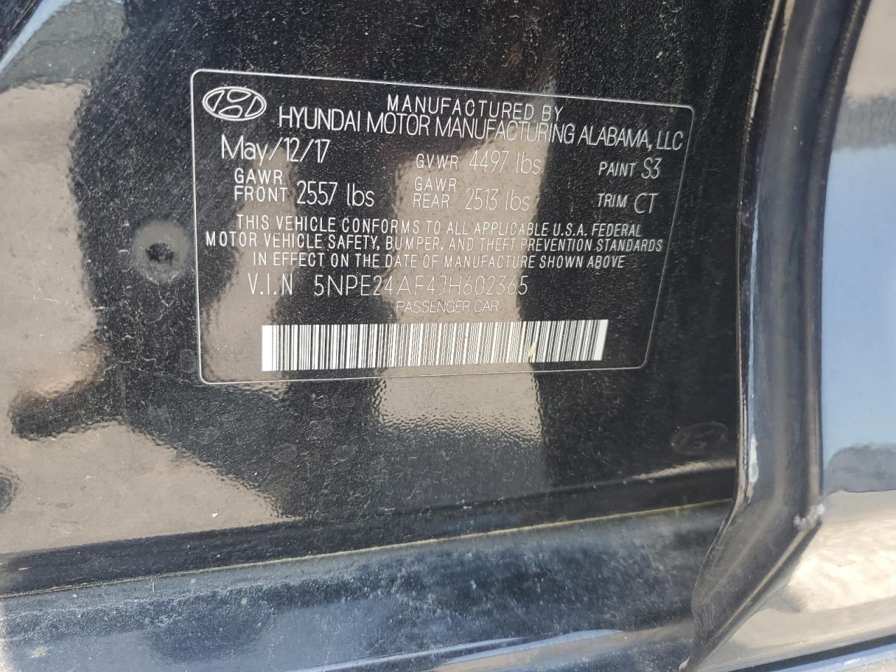 2018 Hyundai Sonata Se VIN: 5NPE24AF4JH602365 Lot: 58273524