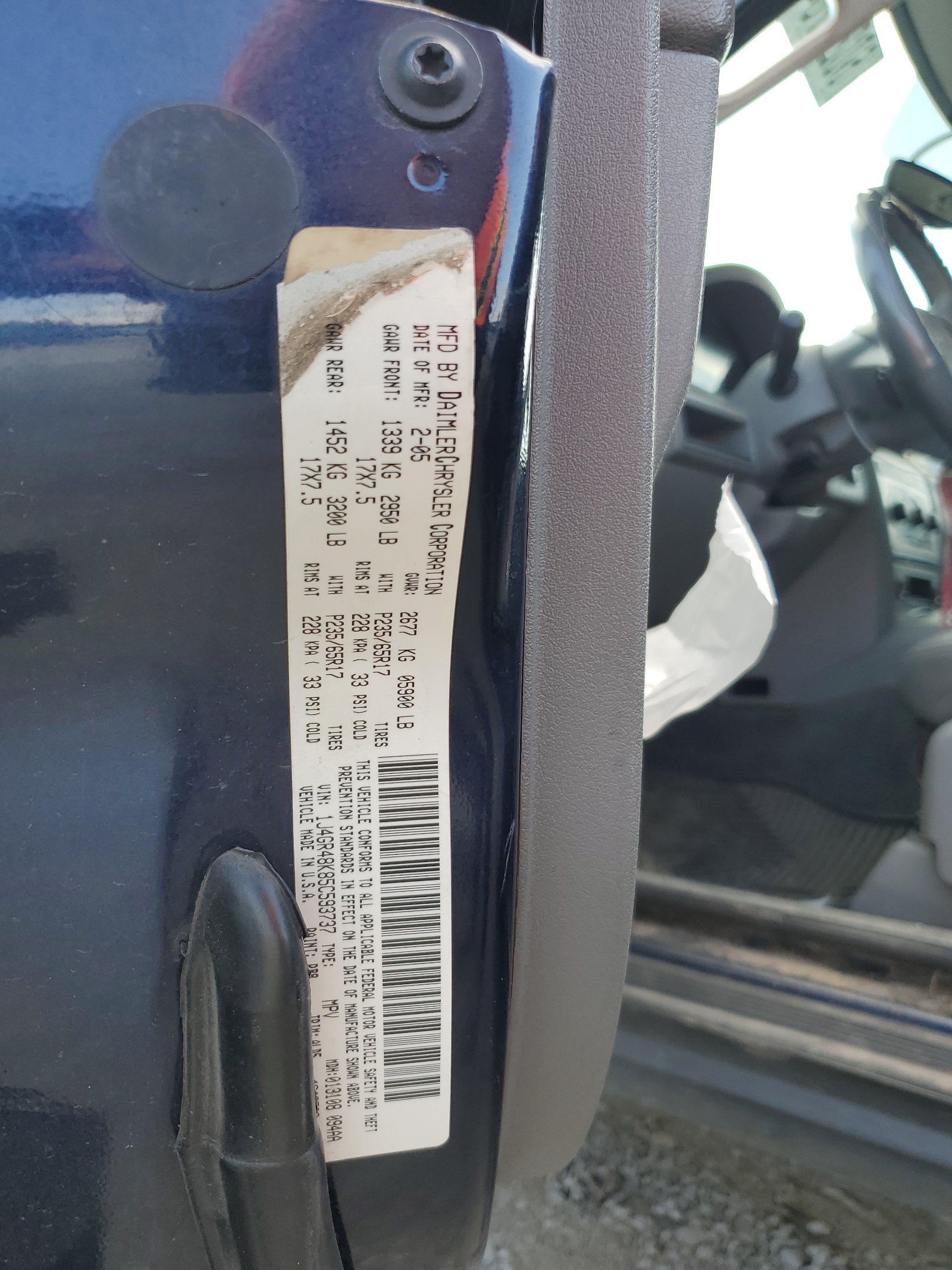 1J4GR48K85C593737 2005 Jeep Grand Cherokee Laredo