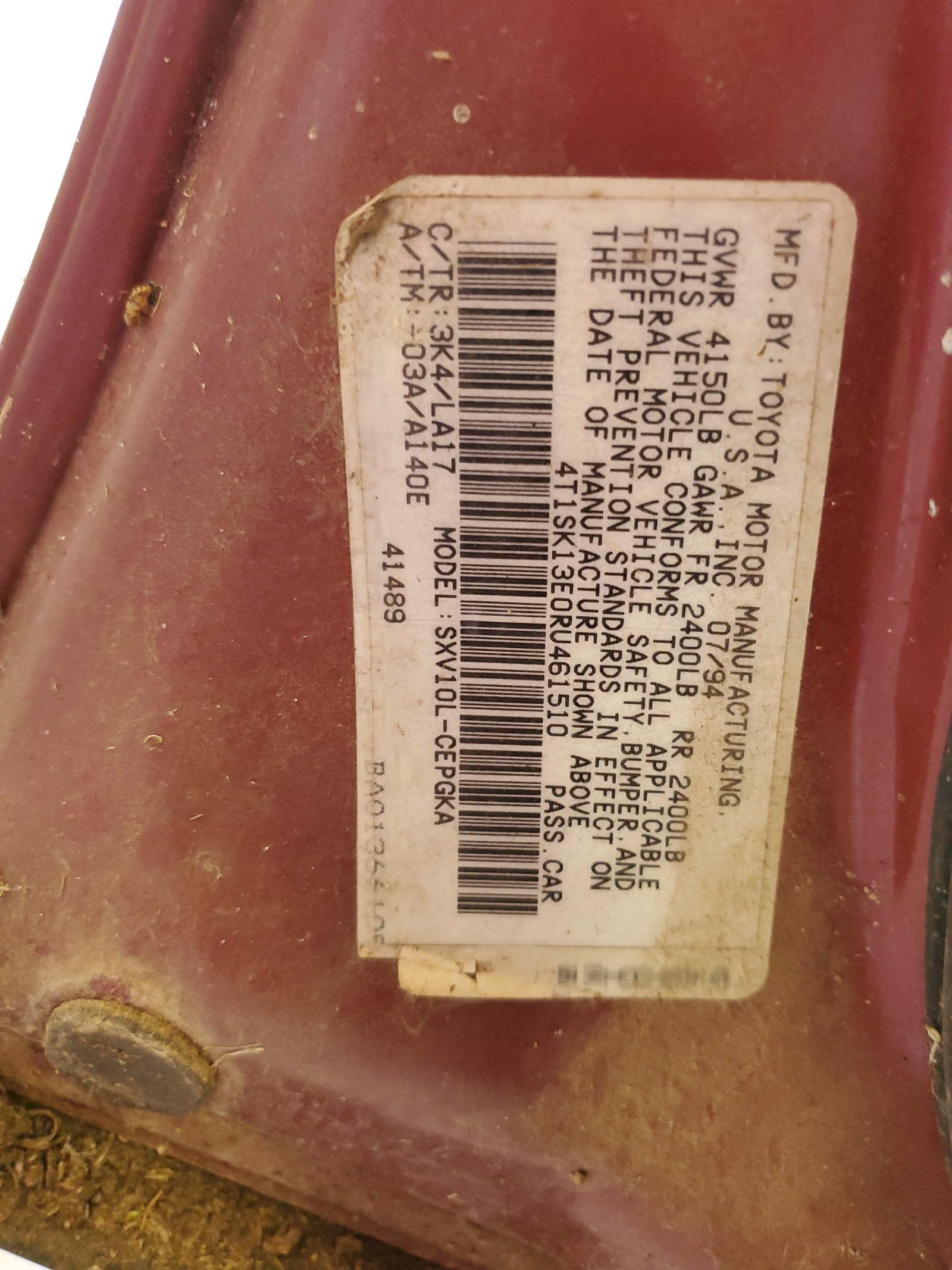 4T1SK13E0RU461510 1994 Toyota Camry Xle