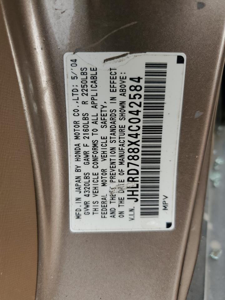 2004 Honda Cr-V Ex VIN: JHLRD788X4C042584 Lot: 59215604