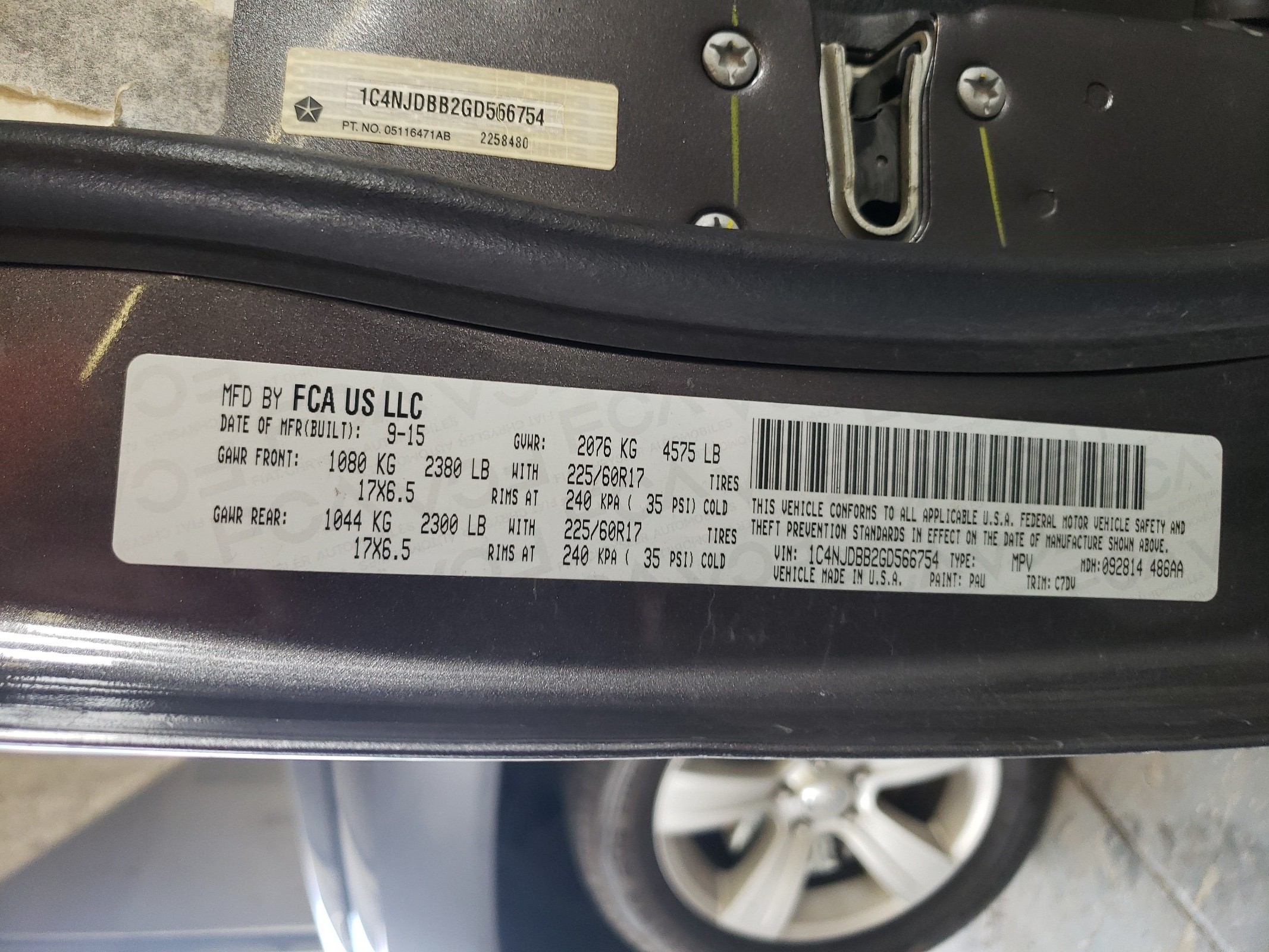 1C4NJDBB2GD566754 2016 Jeep Compass Sport