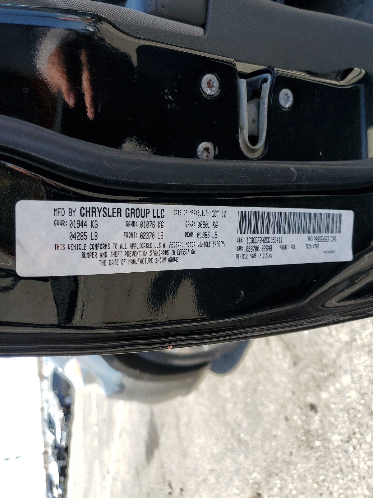 1C3CDFBH2DD153411 2013 Dodge Dart Sxt