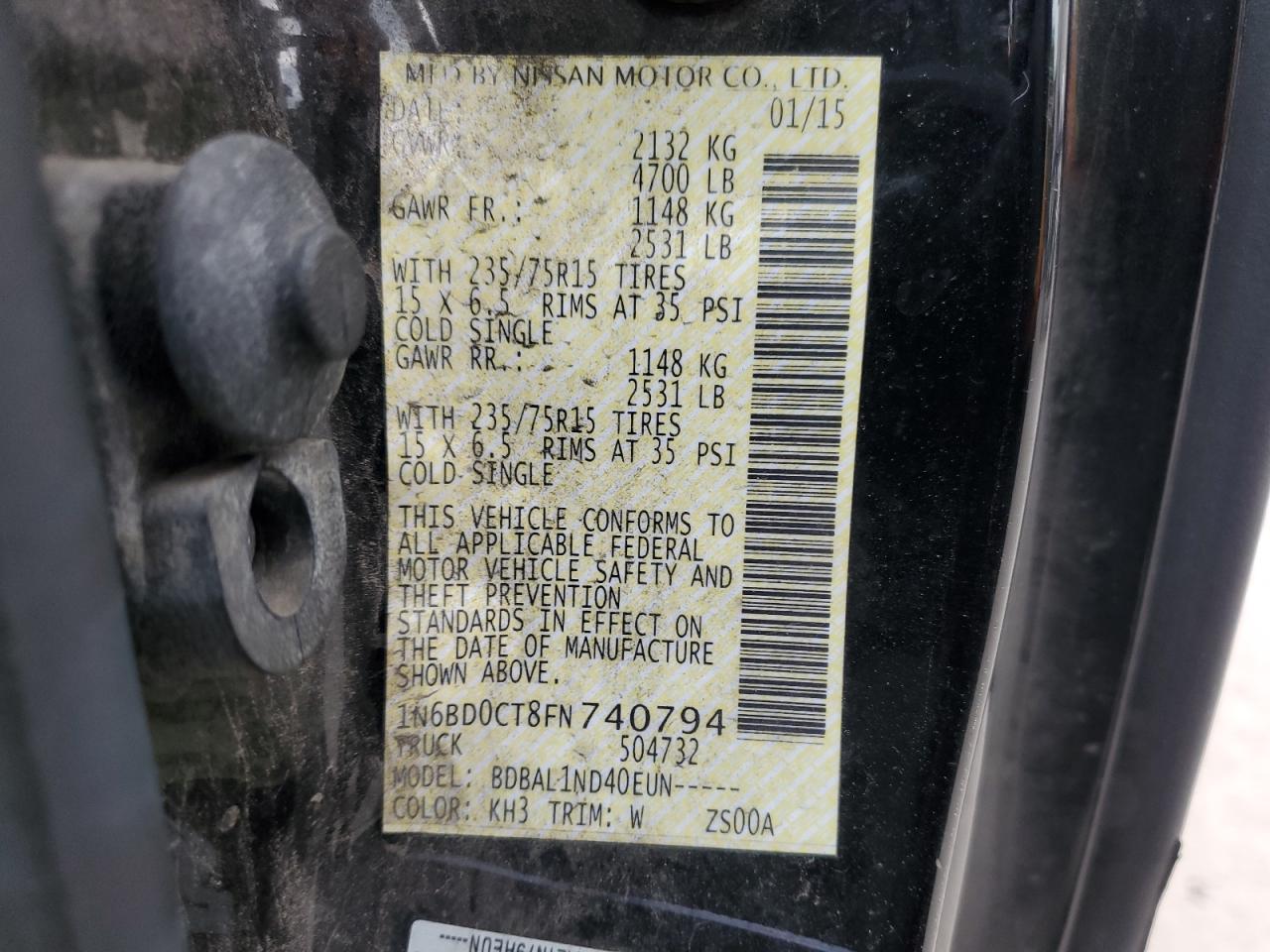 1N6BD0CT8FN740794 2015 NISSAN NAVARA - Image 12