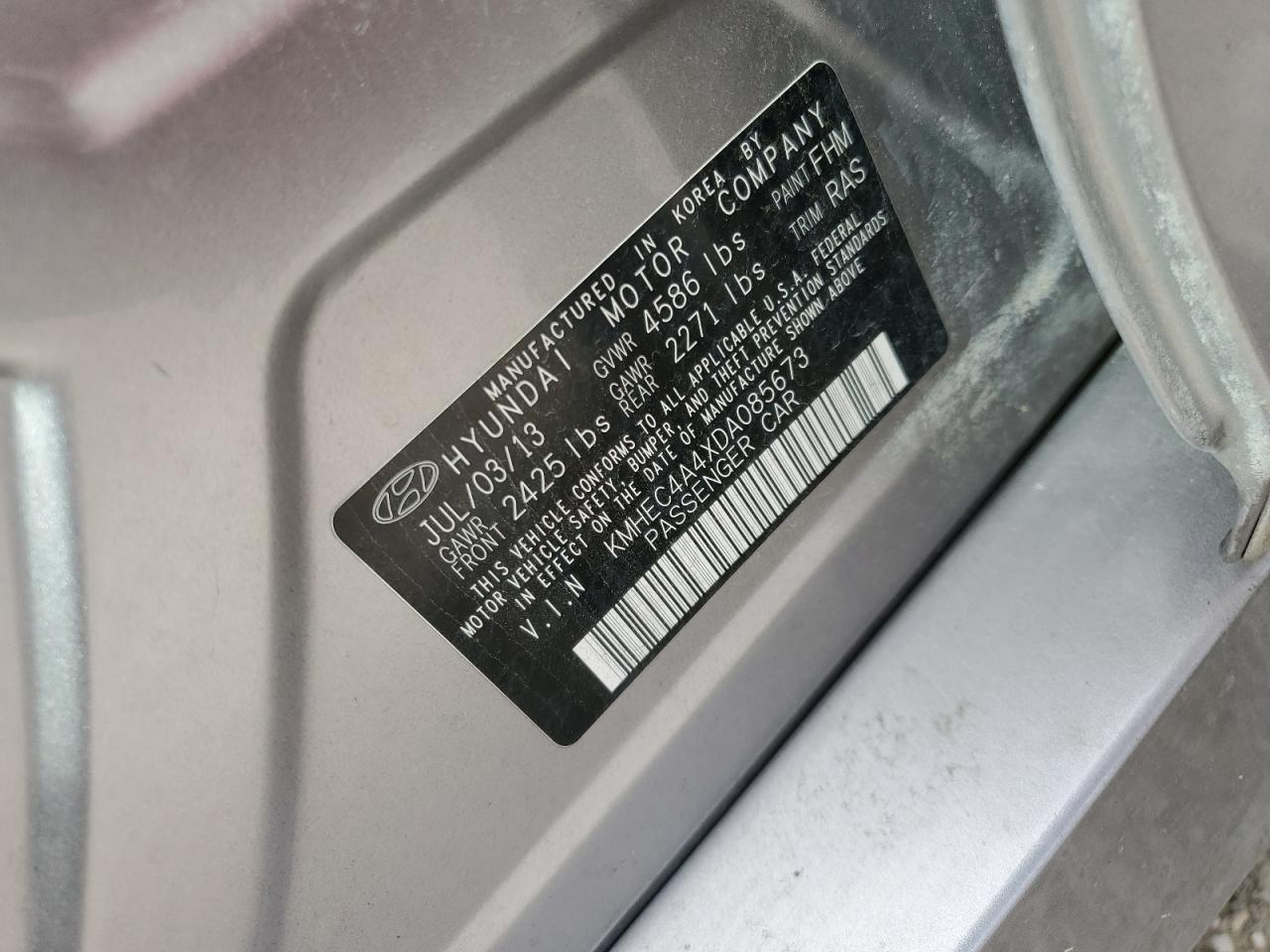 KMHEC4A4XDA085673 2013 Hyundai Sonata Hybrid