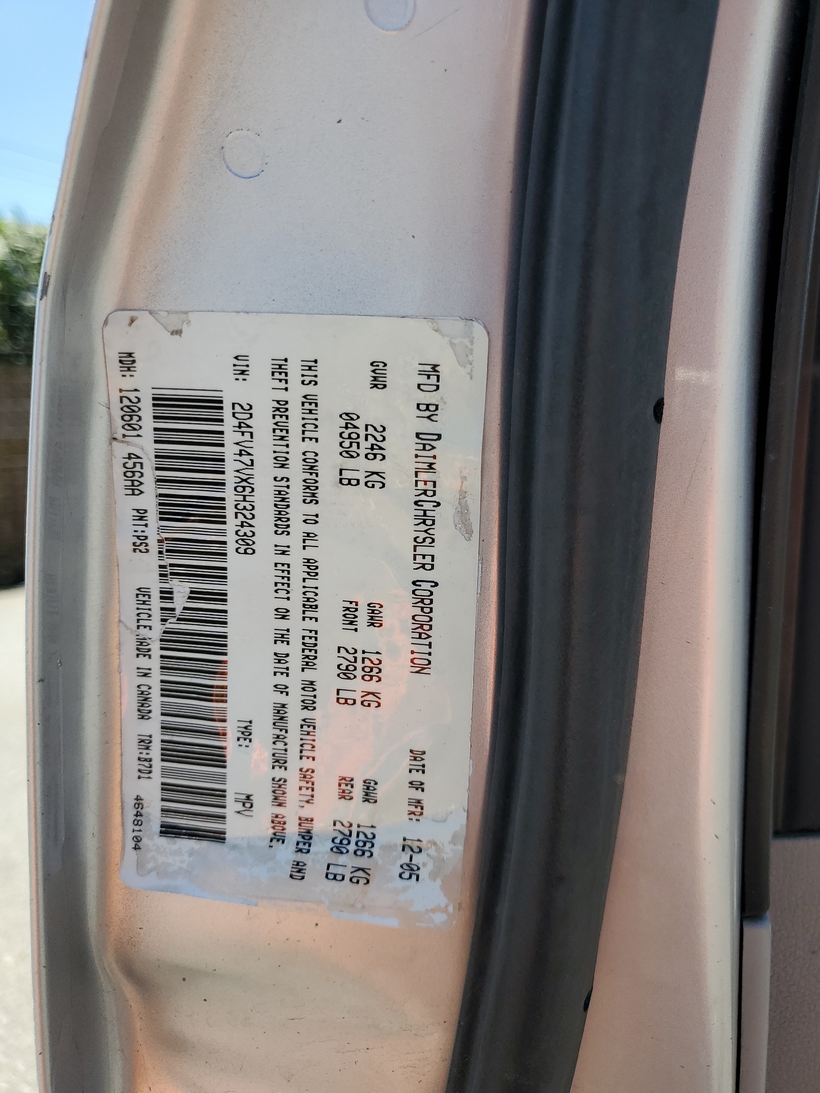 2D4FV47VX6H324309 2006 Dodge Magnum Sxt