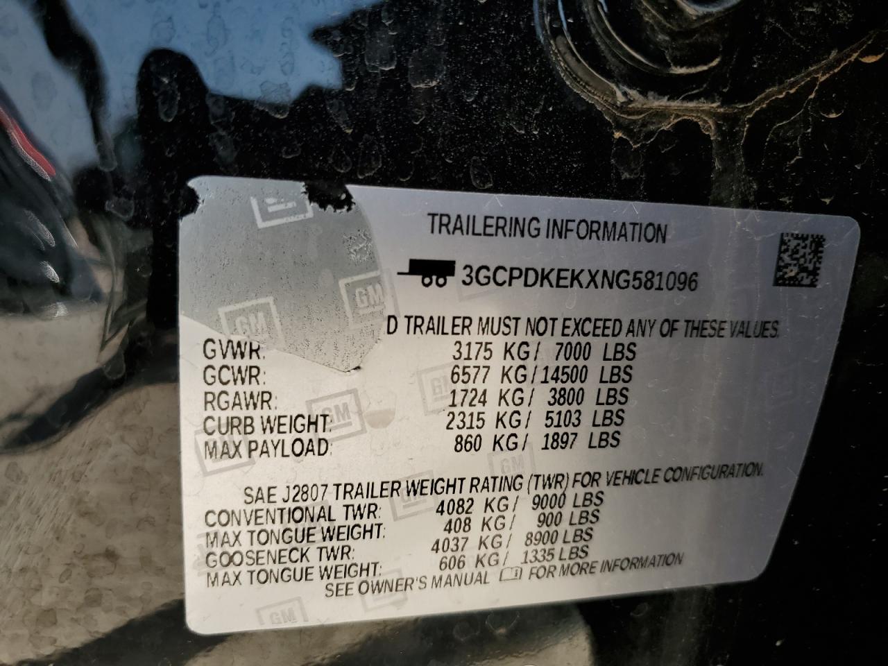 2022 Chevrolet Silverado K1500 Lt-L VIN: 3GCPDKEKXNG581096 Lot: 58095014