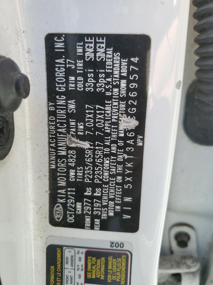 2012 Kia Sorento Base VIN: 5XYKT3A66CG269574 Lot: 59017694