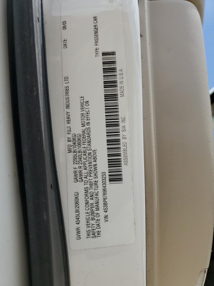 2006 Subaru Legacy Gt Limited VIN: 4S3BP676964303233 Lot: 61051314