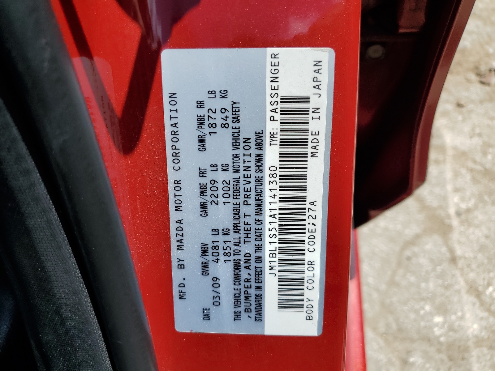 JM1BL1S51A1141380 2010 Mazda 3 S