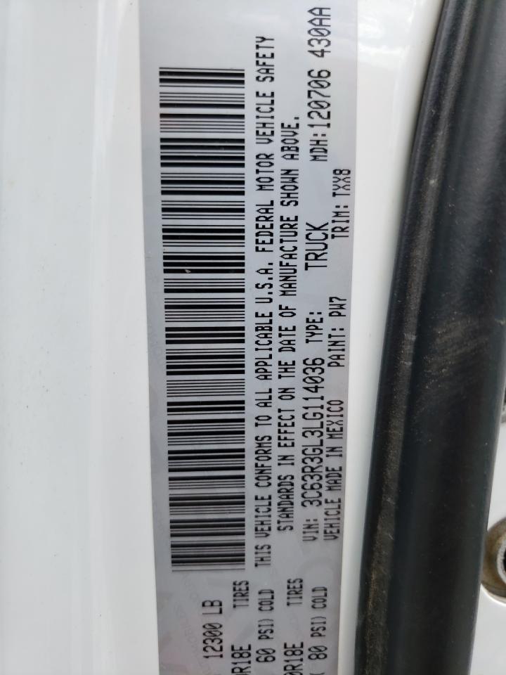 2020 Ram 3500 Tradesman VIN: 3C63R3GL3LG114036 Lot: 59232704