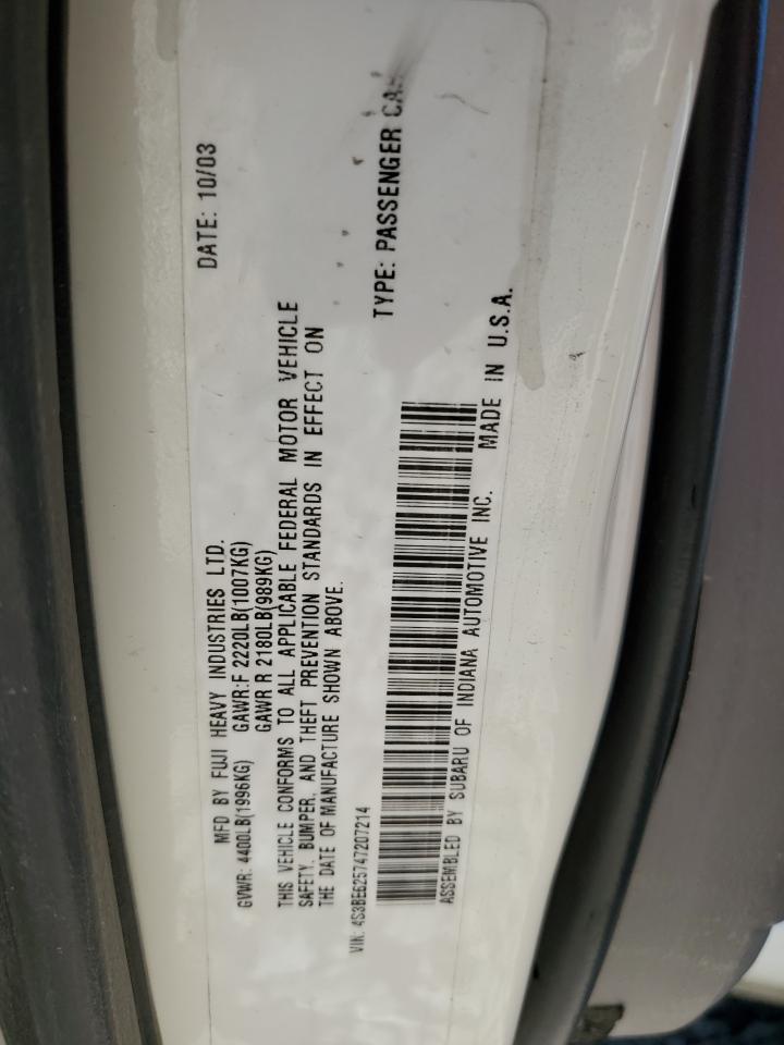 4S3BE625747207214 2004 Subaru Legacy L Special