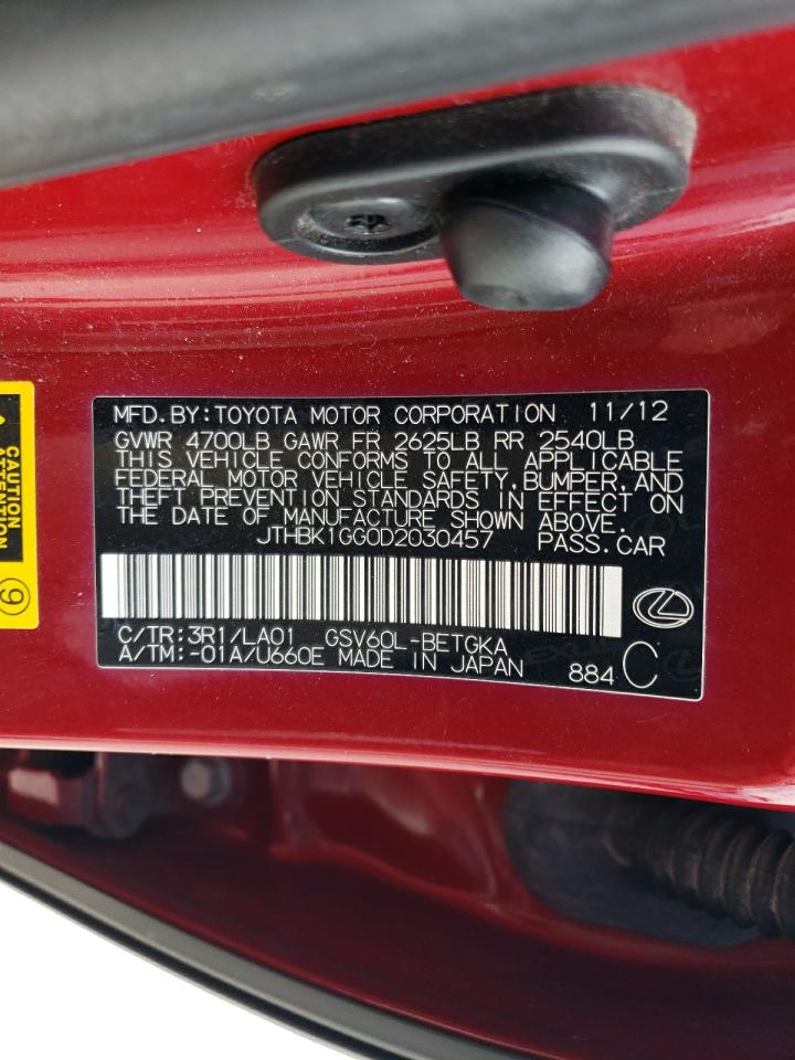 2013 Lexus Es 350 VIN: JTHBK1GG0D2030457 Lot: 59675544