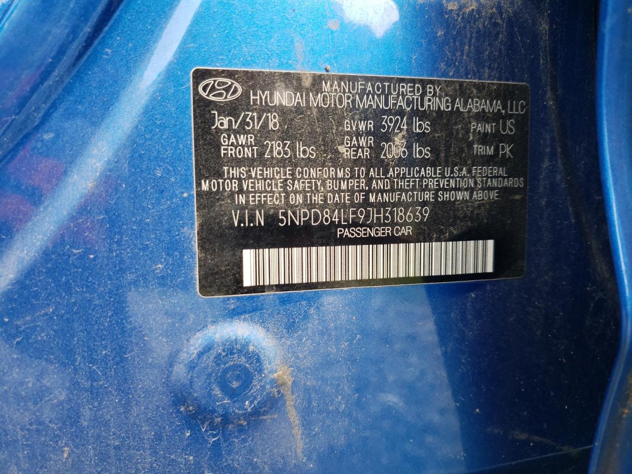 2018 Hyundai Elantra Sel VIN: 5NPD84LF9JH318639 Lot: 56993894