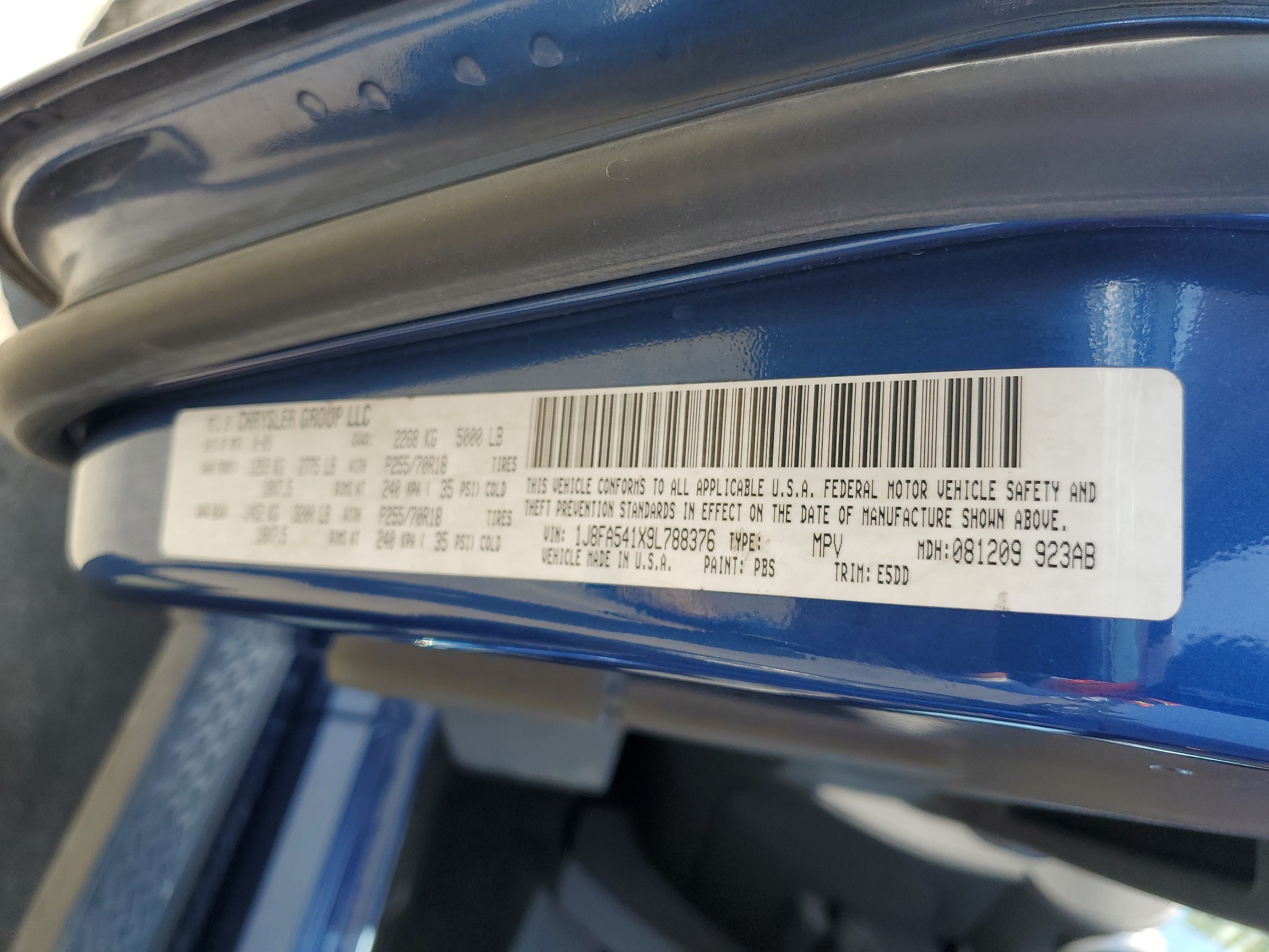 1J8FA541X9L788376 2009 Jeep Wrangler Sahara