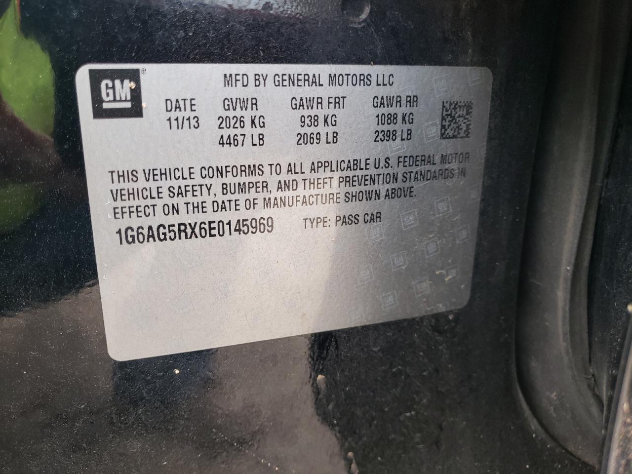 2014 Cadillac Ats VIN: 1G6AG5RX6E0145969 Lot: 61066834