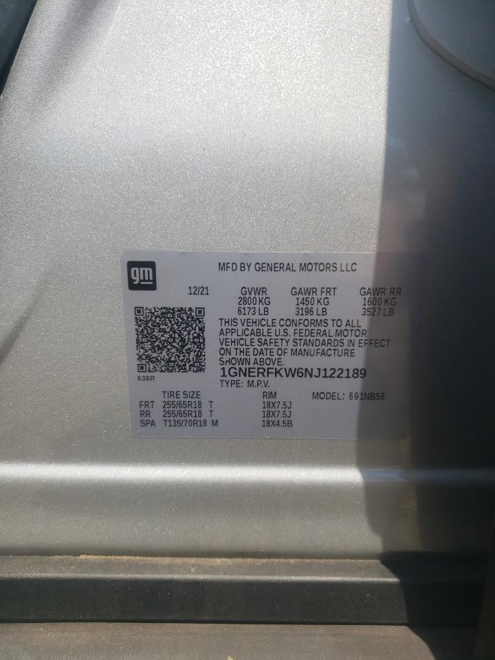 2022 Chevrolet Traverse Ls VIN: 1GNERFKW6NJ122189 Lot: 60423654