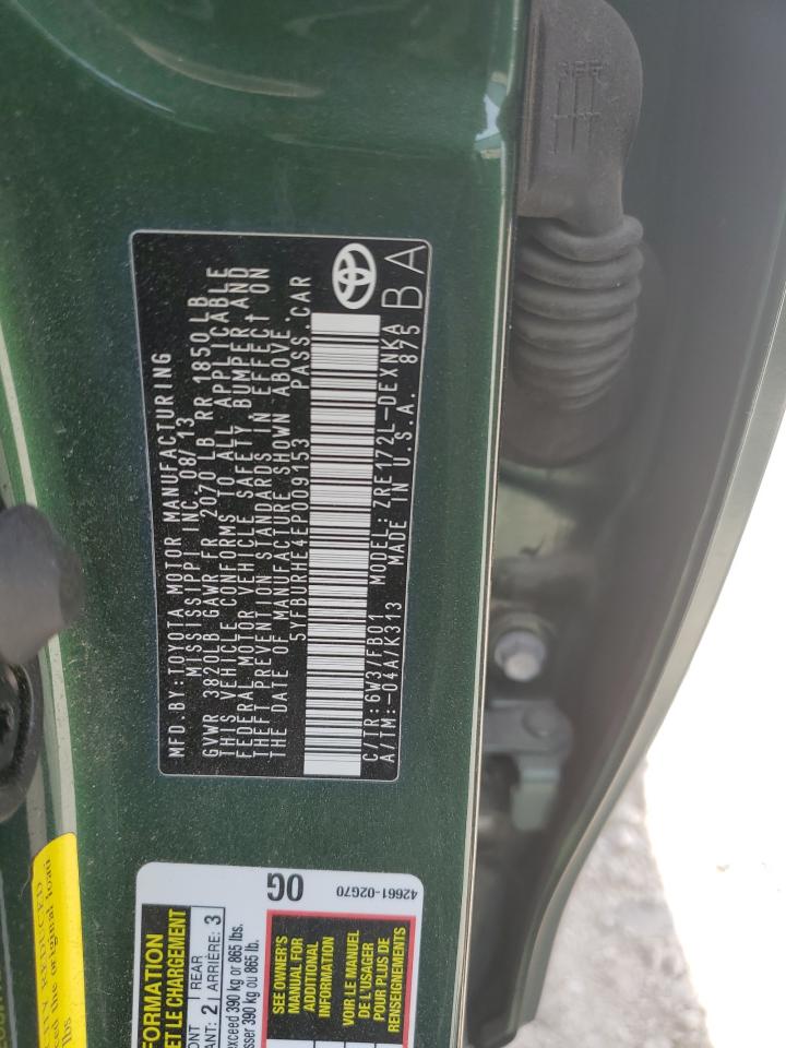 2014 Toyota Corolla L VIN: 5YFBURHE4EP009153 Lot: 60959624