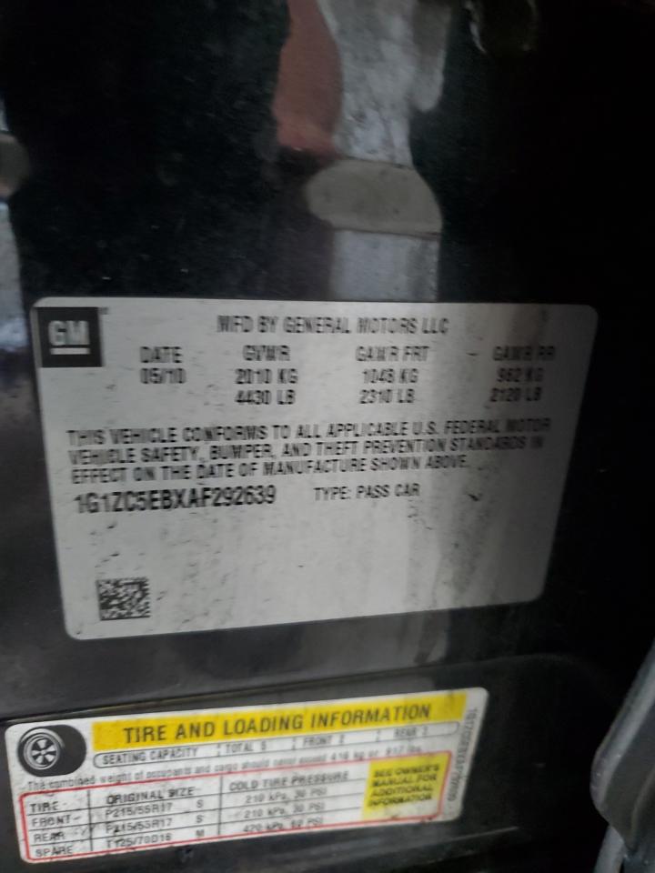 2010 Chevrolet Malibu 1Lt VIN: 1G1ZC5EBXAF292639 Lot: 59661694