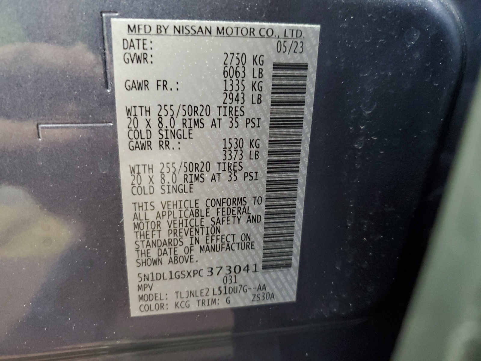 5N1DL1GSXPC373041 2023 Infiniti Qx60 Sensory