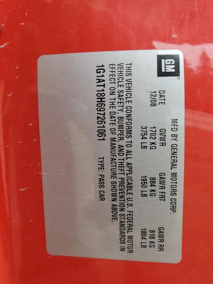 2009 Chevrolet Cobalt Lt VIN: 1G1AT18H697261061 Lot: 58858104