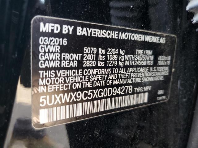 5UXWX9C5XG0D94278 | 2016 BMW x3 xdrive28i