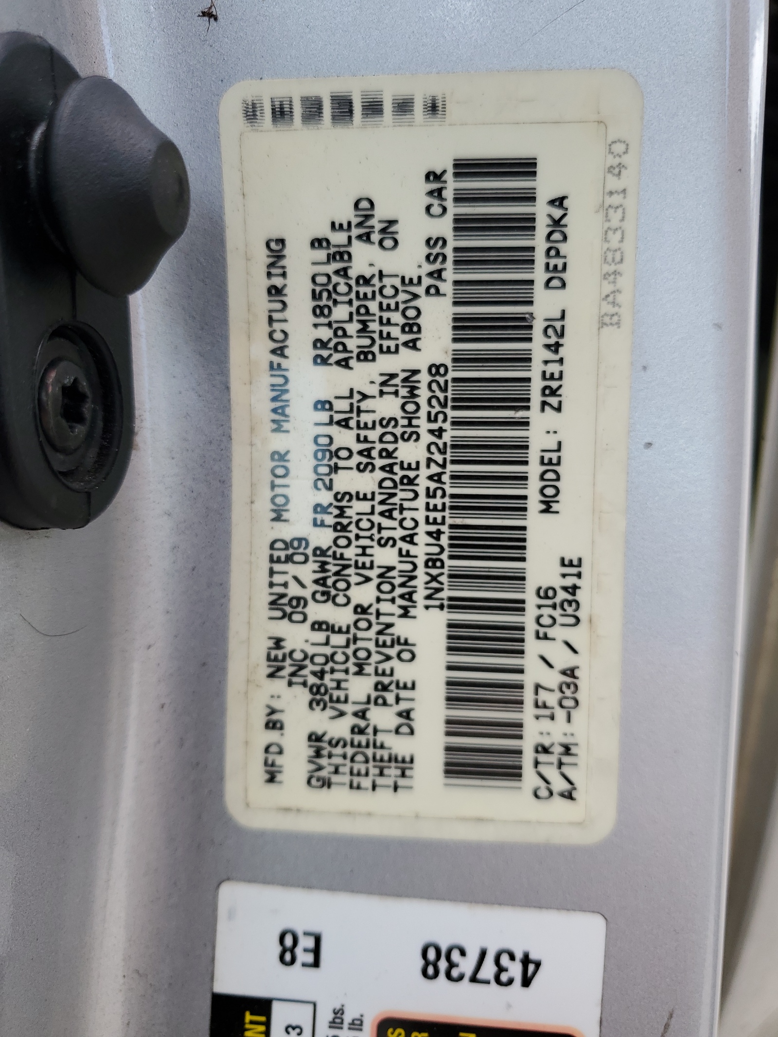 1NXBU4EE5AZ245228 2010 Toyota Corolla Base