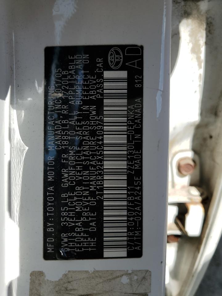 2005 Toyota Corolla Ce VIN: 2T1BR32EX5C440975 Lot: 58472114