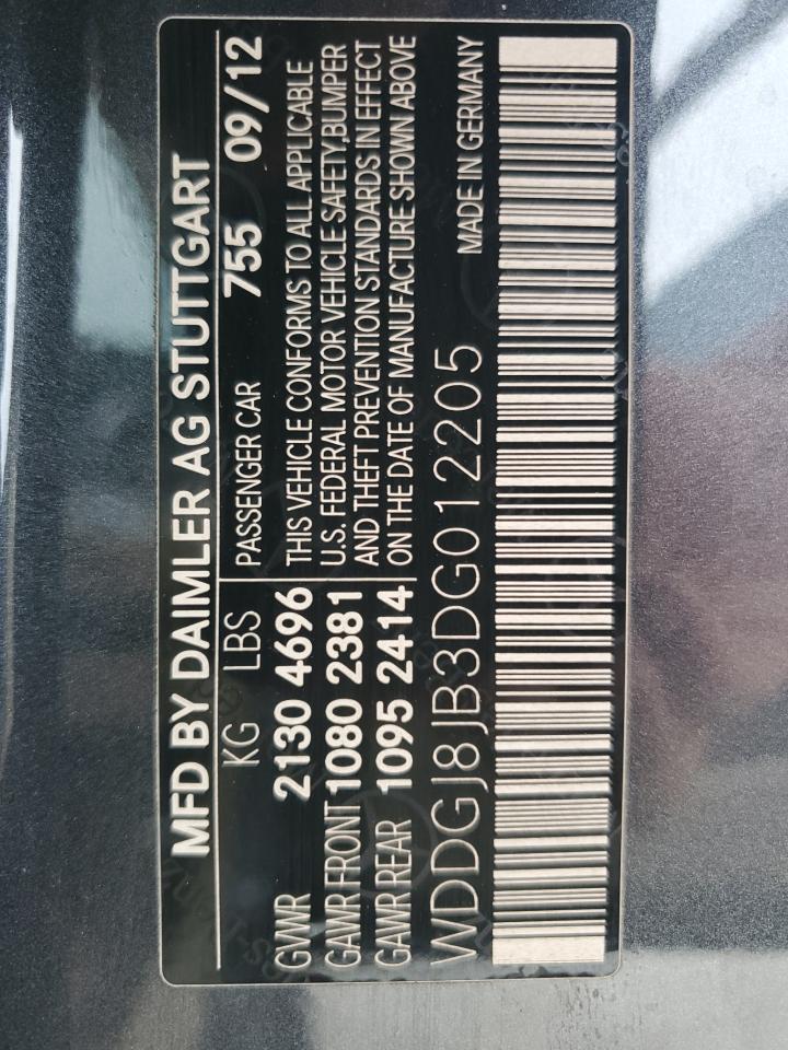 2013 Mercedes-Benz C 350 4Matic VIN: WDDGJ8JB3DG012205 Lot: 58234104