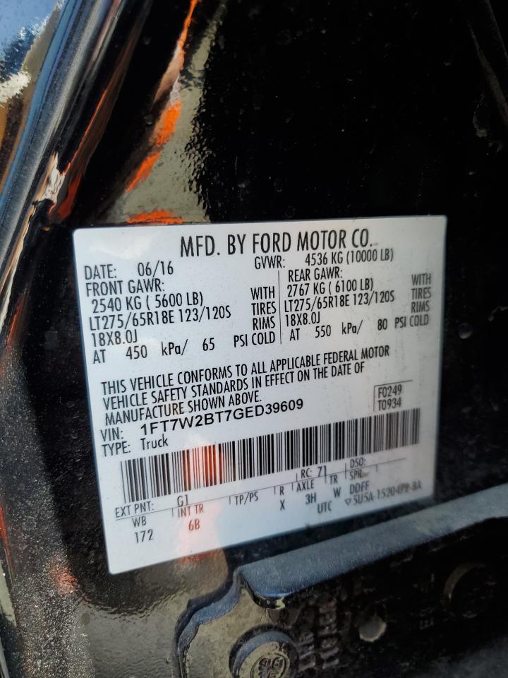 1FT7W2BT7GED39609 2016 Ford F250 Super Duty