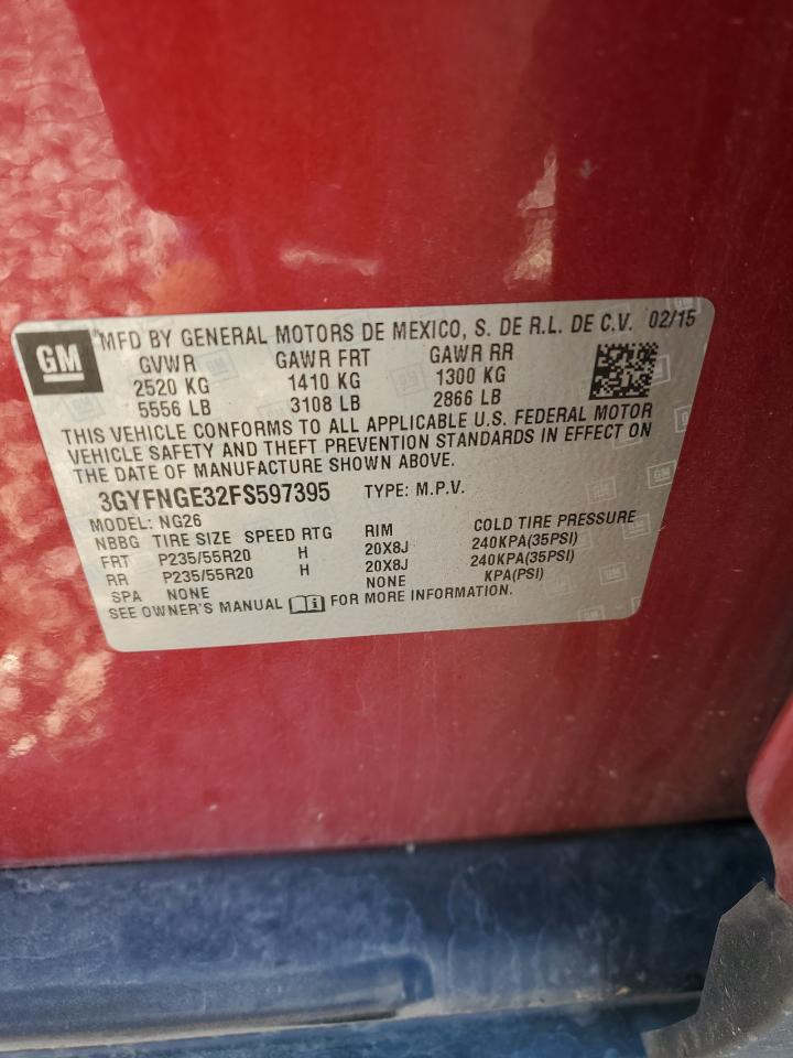 2015 Cadillac Srx Premium Collection VIN: 3GYFNGE32FS597395 Lot: 60521764