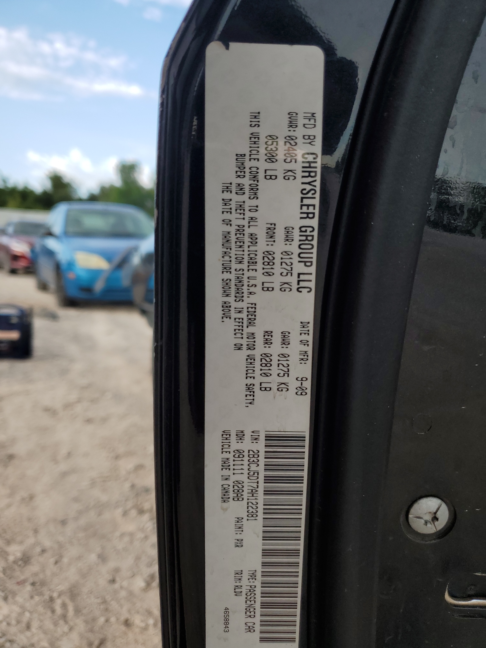 2B3CJ5DT7AH122381 2010 Dodge Challenger R/T