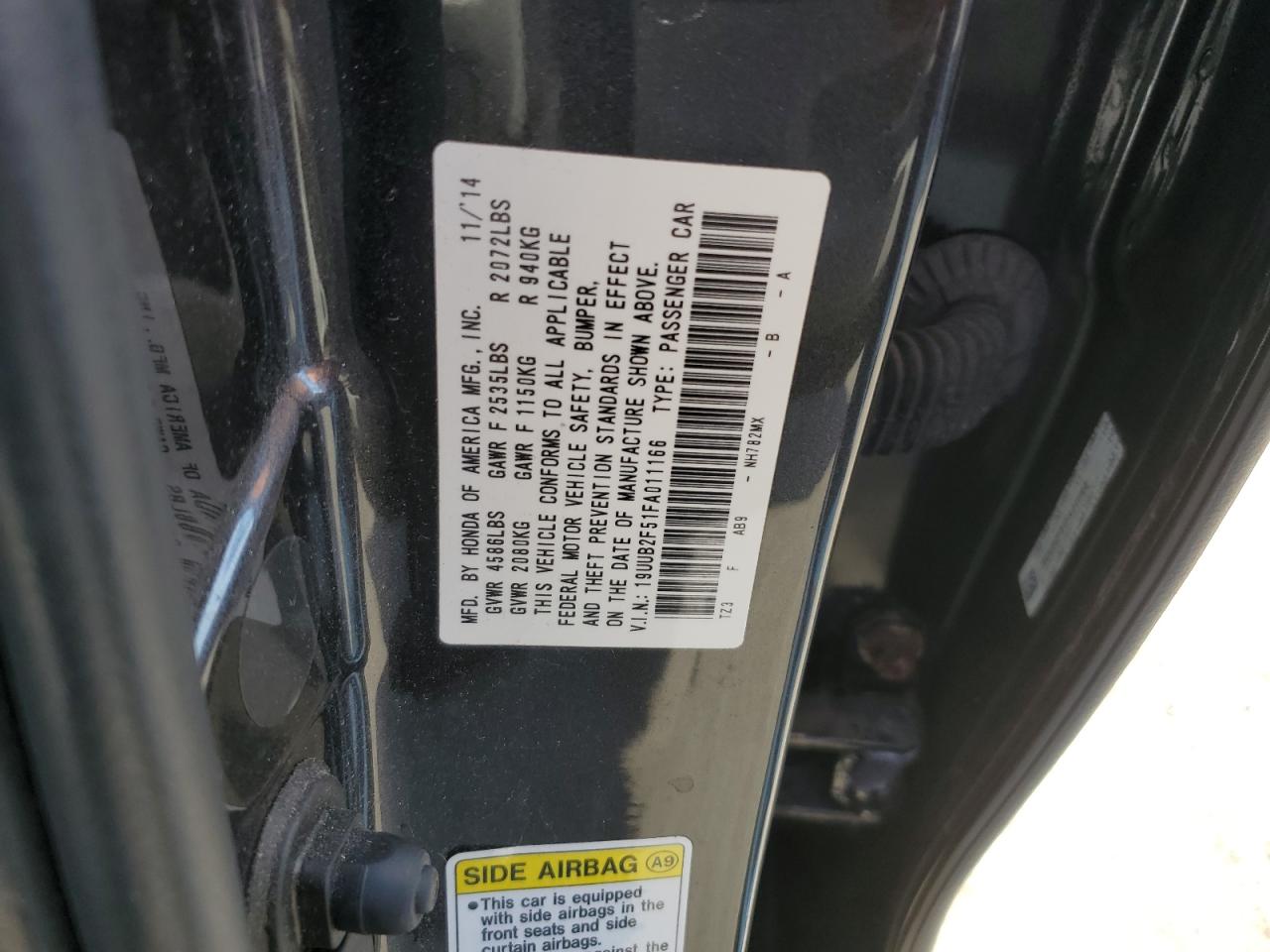 2015 Acura Tlx Tech VIN: 19UUB2F51FA011166 Lot: 59649444