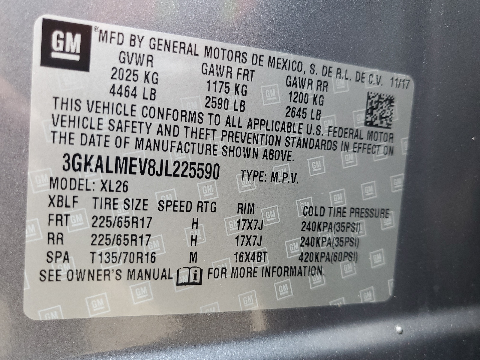 3GKALMEV8JL225590 2018 GMC Terrain Sle