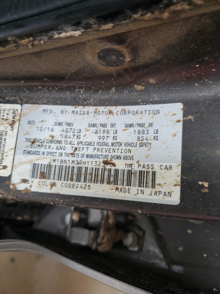 2017 Mazda 3 Grand Touring VIN: JM1BN1M39H1132376 Lot: 57781214