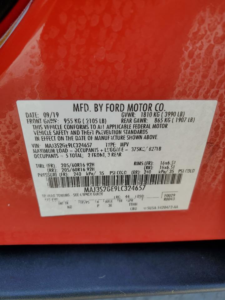 2020 Ford Ecosport Se VIN: MAJ3S2GE9LC324657 Lot: 58451374