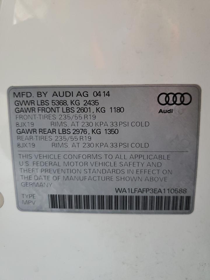 2014 Audi Q5 Premium Plus VIN: WA1LFAFP3EA110588 Lot: 58425724