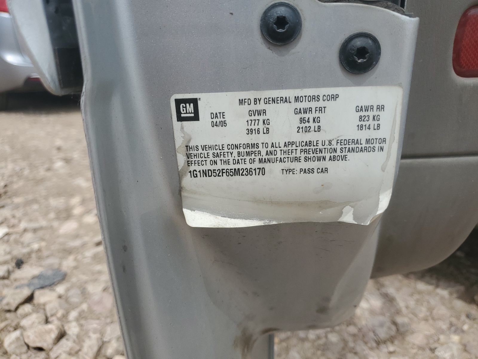 1G1ND52F65M236170 2005 Chevrolet Classic