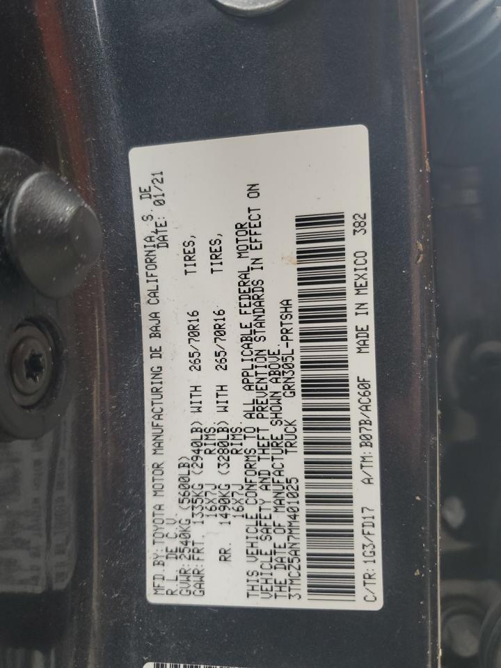 2021 Toyota Tacoma Double Cab VIN: 3TMCZ5AN7MM401025 Lot: 60705584