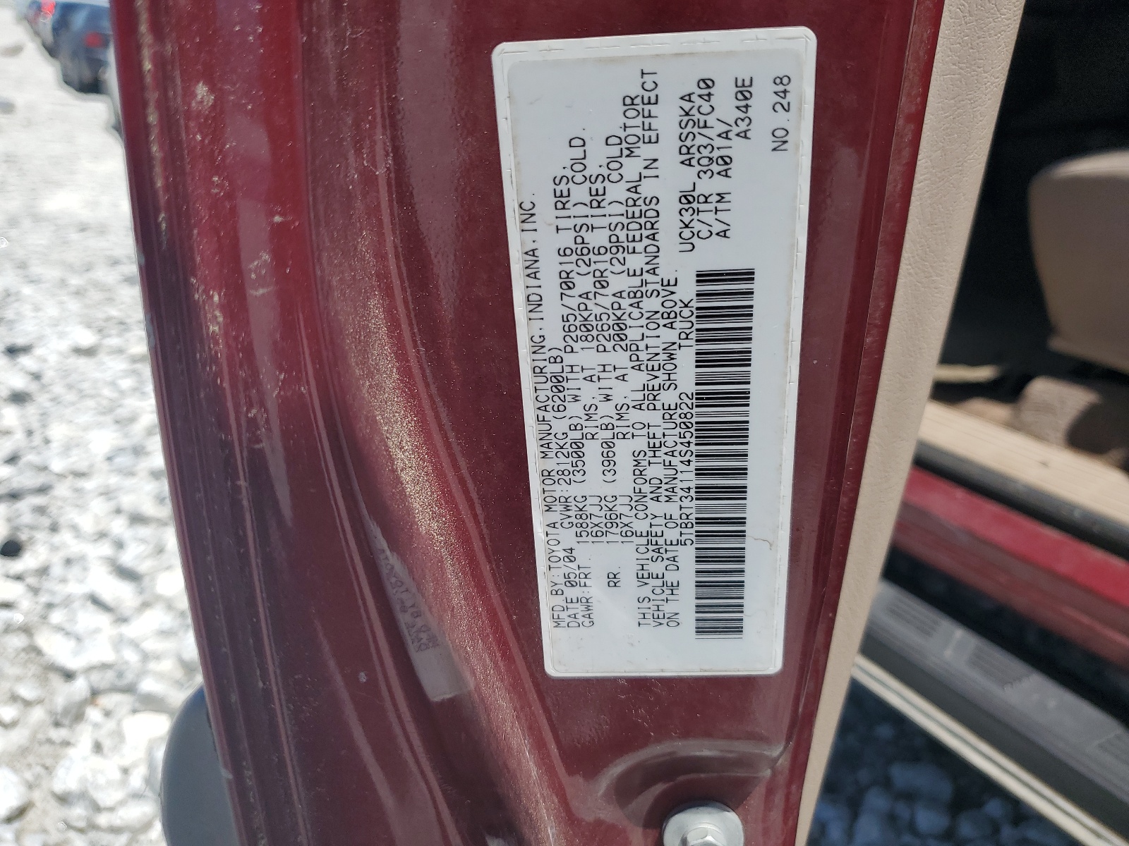 5TBRT34114S450822 2004 Toyota Tundra Access Cab Sr5