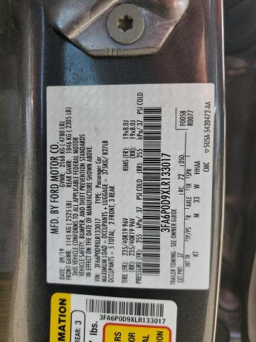 3FA6P0D9XLR133017 Ford Fusion TIT 12