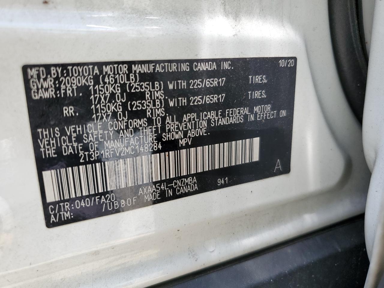 2021 Toyota Rav4 Xle VIN: 2T3P1RFV2MC148284 Lot: 58451104