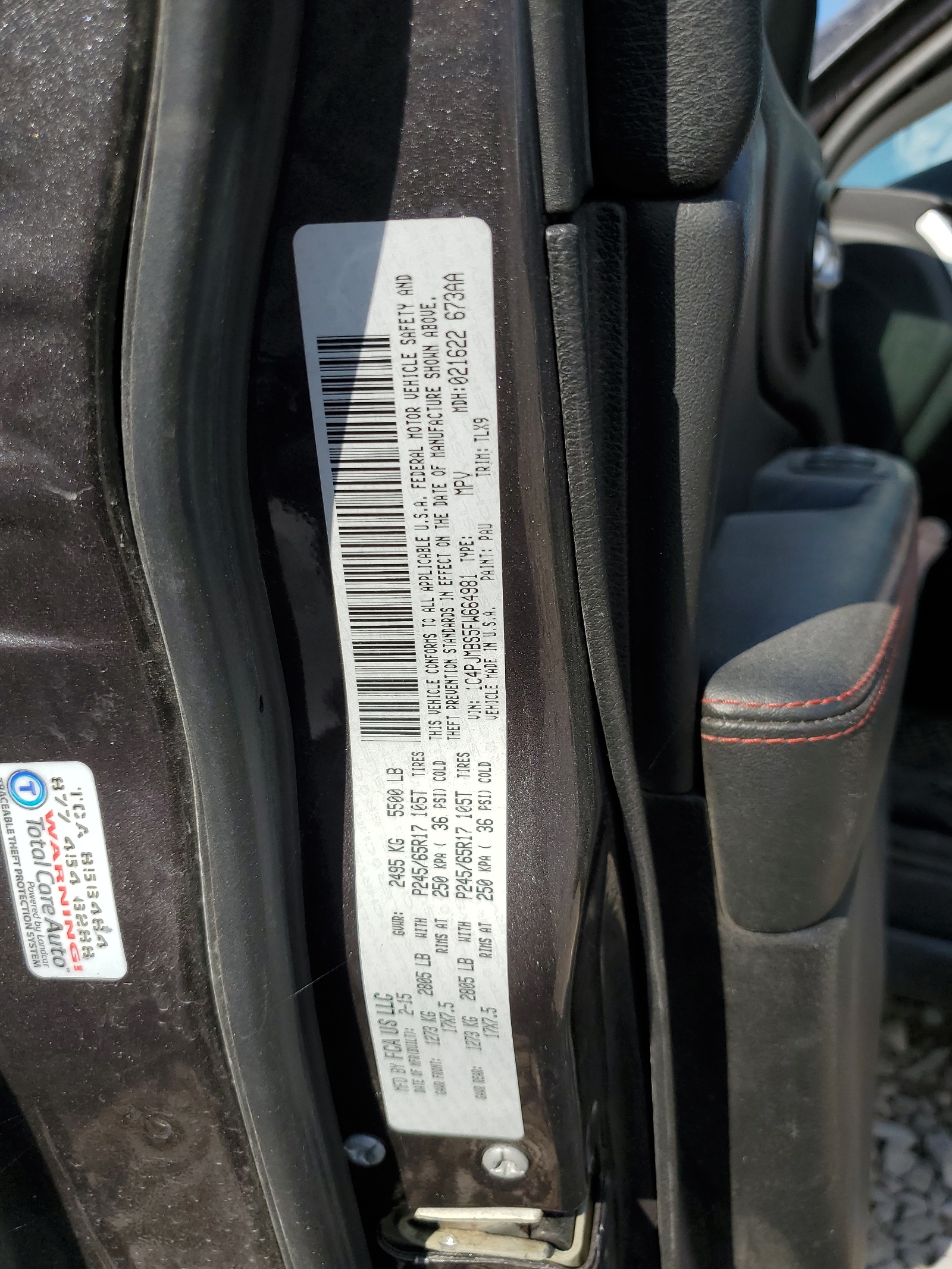 1C4PJMBS5FW664981 2015 Jeep Cherokee Trailhawk