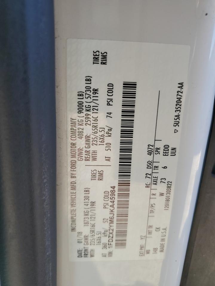 2018 Ford Transit T-350 VIN: 1FDZX2YM6JKA45984 Lot: 59512814