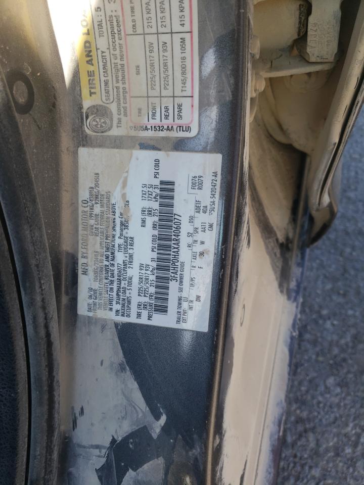 2010 Ford Fusion Se VIN: 3FAHP0HAXAR406077 Lot: 60093834