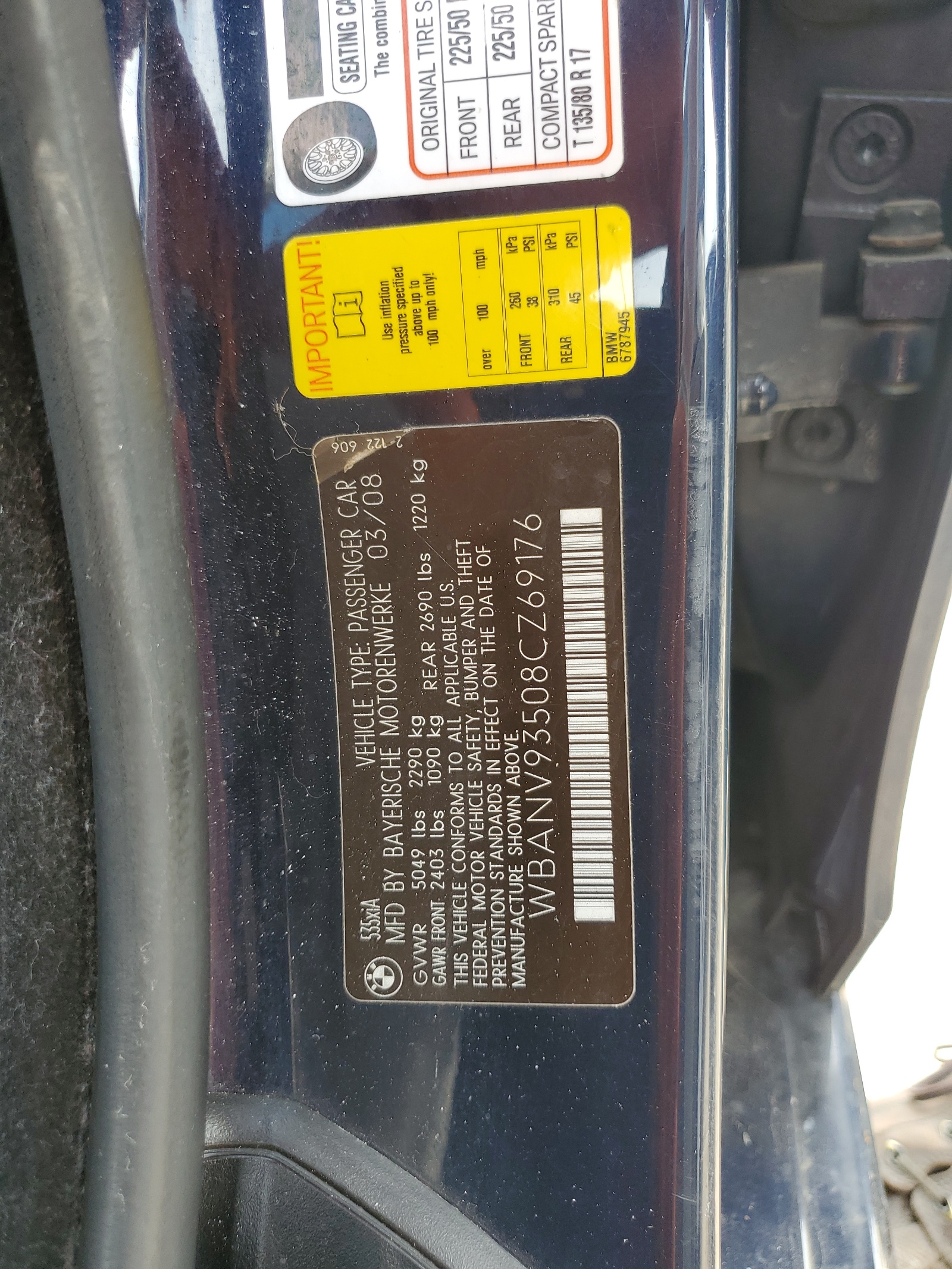 WBANV93508CZ69176 2008 BMW 535 Xi