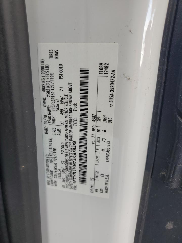 2018 Ford Transit T-250 VIN: 1FTYR1YM7JKA88458 Lot: 59123054