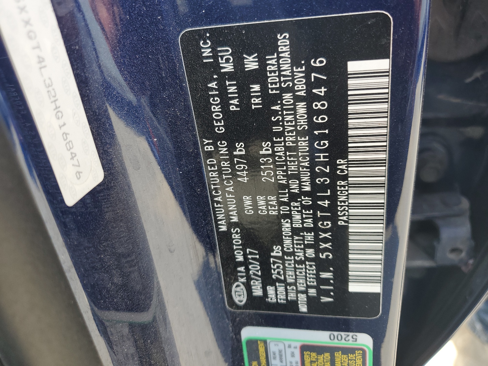 5XXGT4L32HG168476 2017 Kia Optima Lx